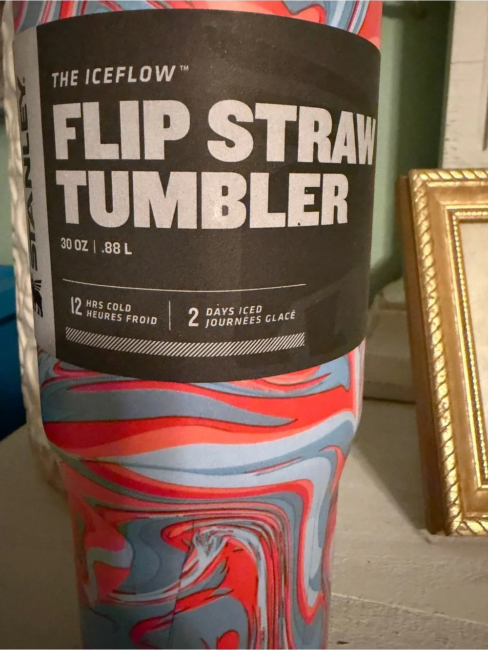 Stanley Marble Flip Straw Tumbler in Blue 30oz - Picture 2 of 2